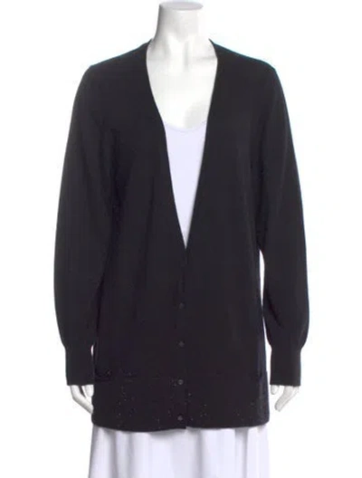 Pre-owned Cividini Cashmere V-neck Sweater In Black