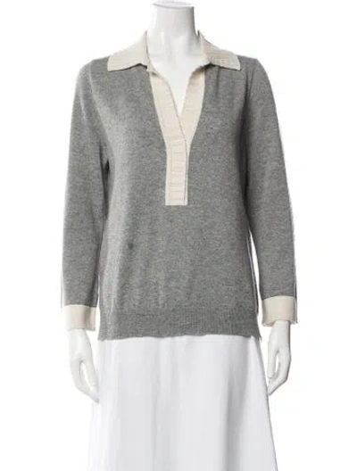 Pre-owned Cividini Cashmere V-neck Sweater In Gray