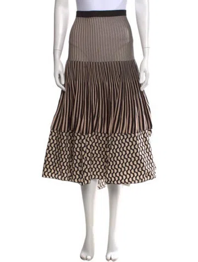 Pre-owned Cividini Patterned Midi Length Skirt In Multicolor