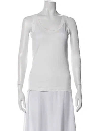 Pre-owned Cividini Scoop Neck Sleeveless Top In White