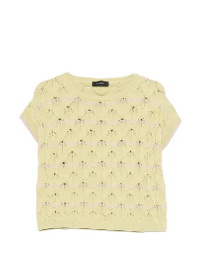 Cividini Short-sleeve Sweater In Yellow