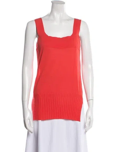 Pre-owned Cividini Square Neckline Sleeveless Top In Orange