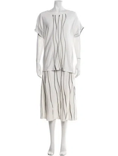Pre-owned Cividini Striped Skirt Set In Neutral