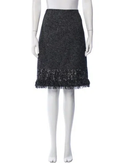 Pre-owned Cividini Tweed Pattern Midi Length Skirt In Grey