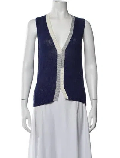 Pre-owned Cividini V-neck Sweater In White