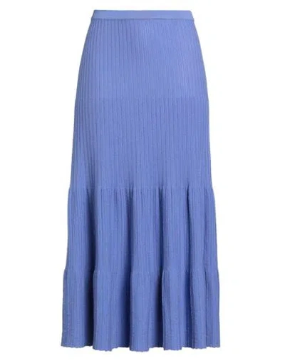 Cividini Woman Midi Skirt Purple Size 6 Wool In Blue