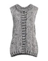 Cividini Woman Sweater Black Size 10 Cotton, Linen In Black