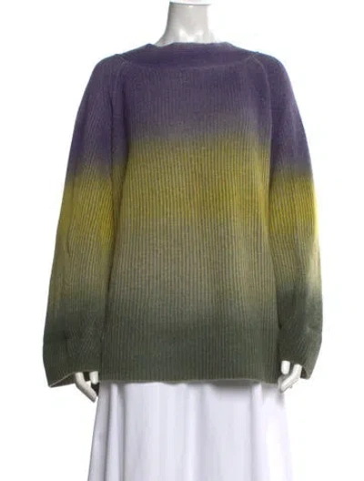 Pre-owned Cividini Wool Colorblock Pattern Sweater In Green