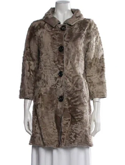 Pre-owned Cividini Wool Fur Coat In Brown
