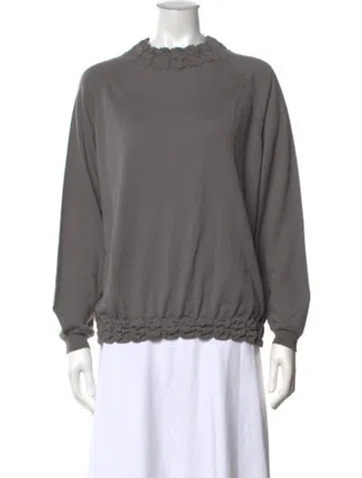 Pre-owned Cividini Wool Mock Neck Sweater In Gray