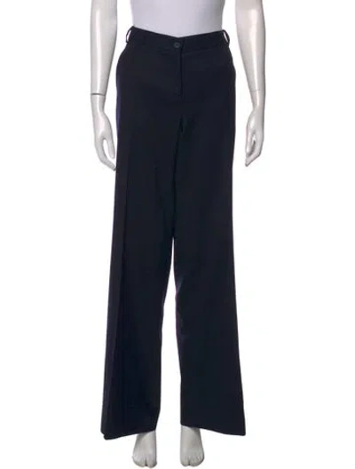 Pre-owned Cividini Wool Wide Leg Pants In Black