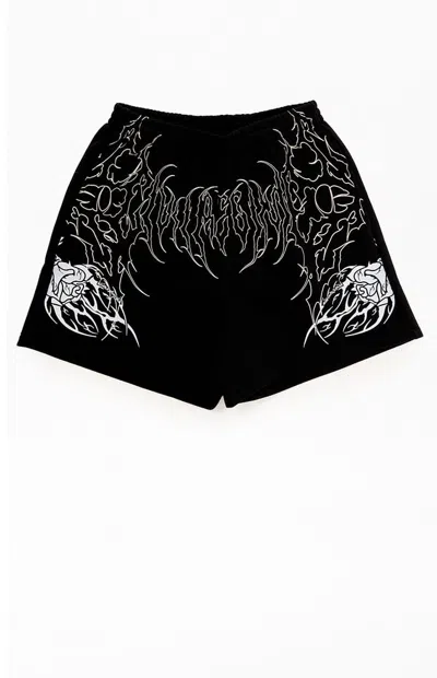 Civil Men's Black Thorn Of The Stem Sweat Shorts