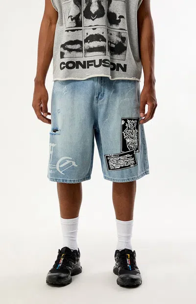 Civil Men's Concrete Archive Baggy Jorts In Light Indigo