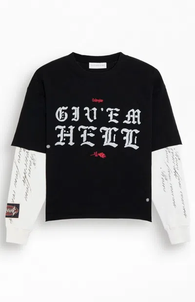 Civil Men's Give 'em Hell Layered T-shirt In Black