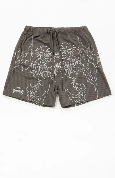 Civil Men's Last Ritual Mesh Shorts In Charcoal In Brown
