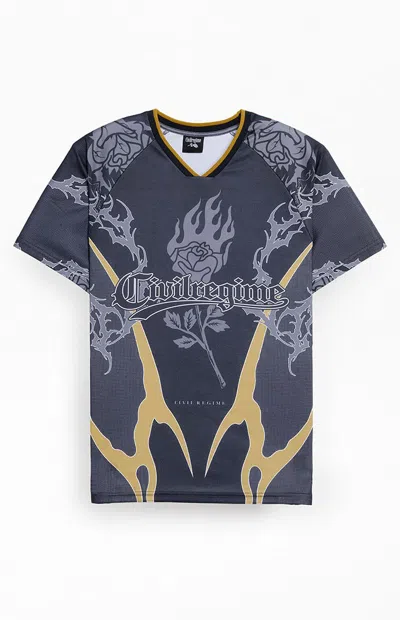 Civil Men's Penta Short Sleeve Soccer Jersey In Black In Blue