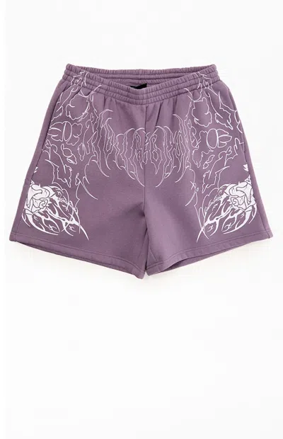 Civil Men's Purple Thorn Of The Stem Sweat Shorts