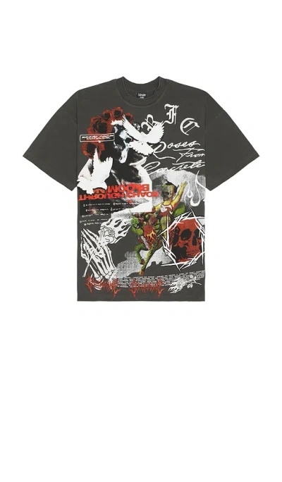 Civil Regime Bloom Oversized Tee In Vintage Ashes