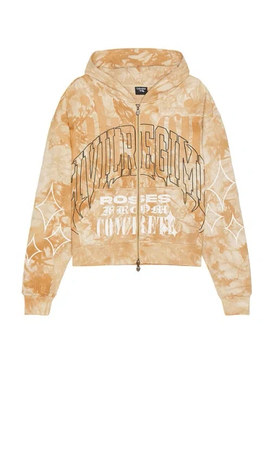 Civil Regime Heavy Chaos Zip Up Hoodie In Sandstorm Wash