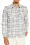 CIVIL SOCIETY AYERS BRUSHED FLANNEL TOP IN HEATHER GREY