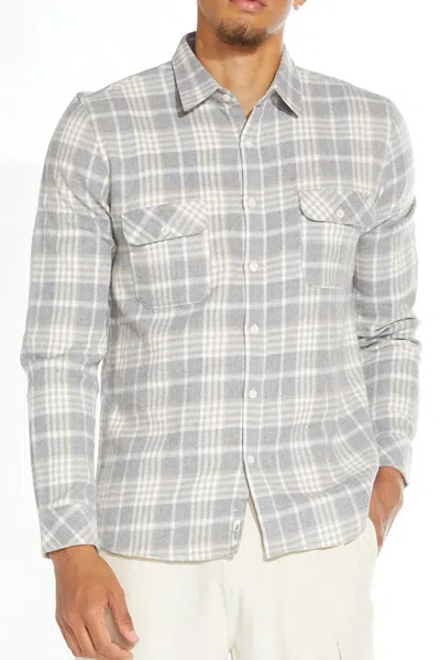 Civil Society Ayers Brushed Flannel Top In Heather Grey
