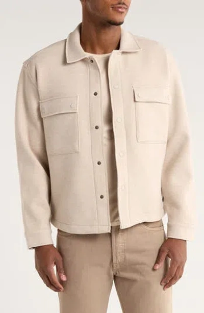 Civil Society Boxy Crop Shirt Jacket In White