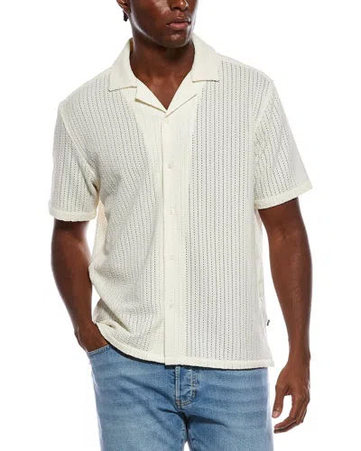 Civil Society Javier Relaxed Fit Stripe Jacquard Shirt In Neutral