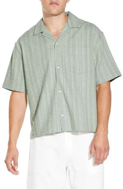 Civil Society Buka Boxy Crop Camp Shirt In Green