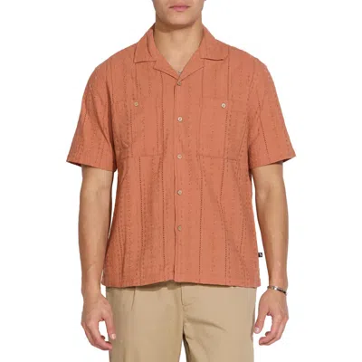Civil Society Embroidered Resort Shirt In Orange