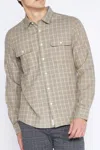 CIVIL SOCIETY ENZO WOVEN SHIRT IN HEATHER TAUPE