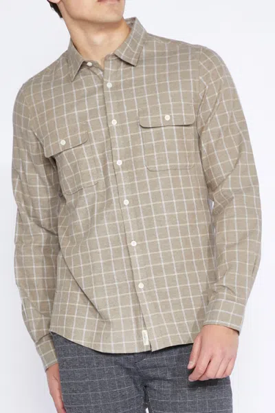 Civil Society Enzo Woven Shirt In Heather Taupe In Multi