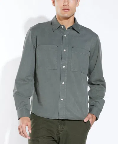 Civil Society Ernst Long Sleeve Shirt In Dark Charcoal In Green