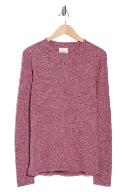 Civil Society Hacchi Knit Henley In H. Oxblood