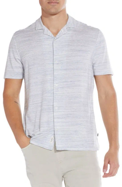 Civil Society Heather Short Sleeve Button-up Shirt In Heather Blue