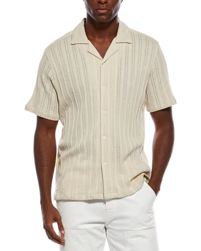Civil Society Javier Relaxed Fit Stripe Jacquard Shirt In Neutral