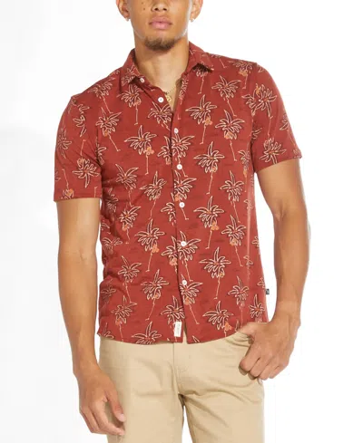 Civil Society Men's Paseo Knit Shirt In Heather Rust In Red