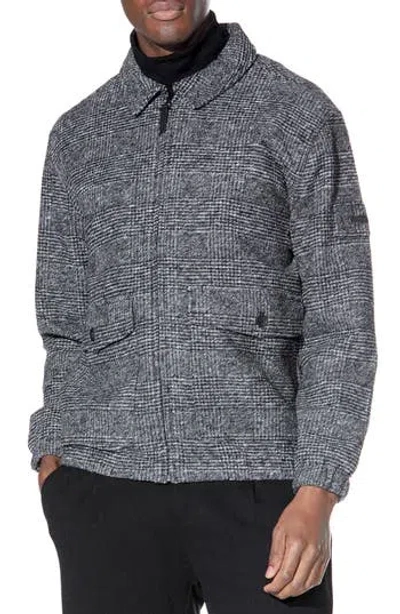 Civil Society Plaid Full Zip Shirt Jacket In Gray