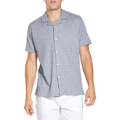 Civil Society Regular Fit Chunky Texture Button-up Shirt In Blue