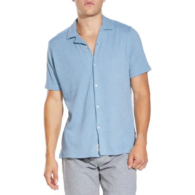 Civil Society Regular Fit Chunky Texture Button-up Shirt In Blue