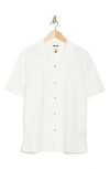 Civil Society Relaxed Fit Cotton Jacquard Resort Shirt In White