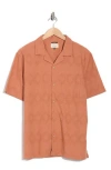 Civil Society Relaxed Fit Cotton Jacquard Resort Shirt In Brown