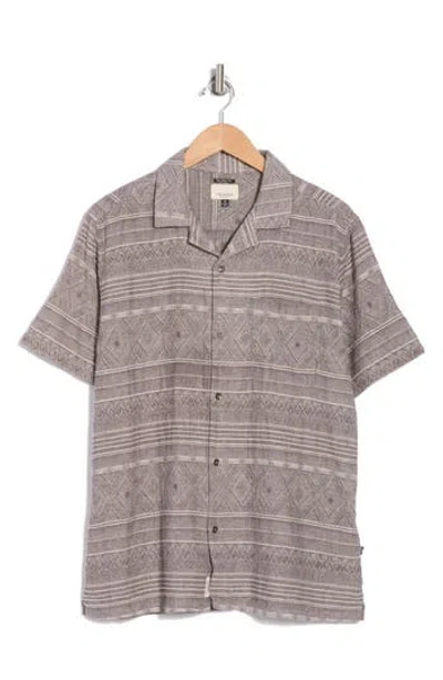 Civil Society Relaxed Fit Jacquard Camp Shirt In Brown