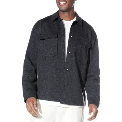 Civil Society Relaxed Fit Knit Shirt Jacket In Black