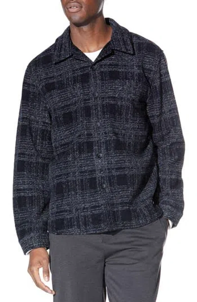 Civil Society Relaxed Fit Knit Shirt Jacket In Blue