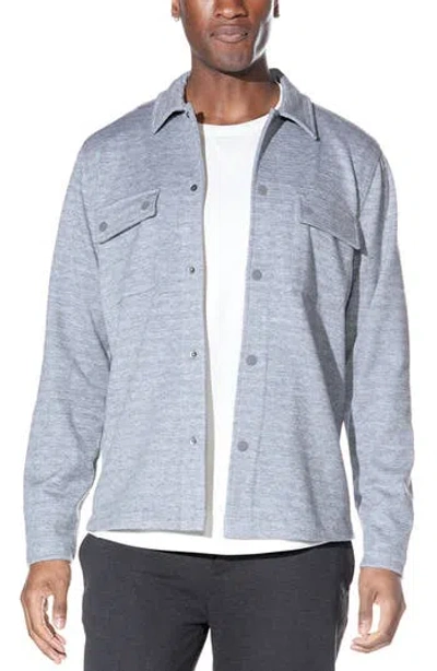 Civil Society Relaxed Fit Knit Shirt Jacket In Blue