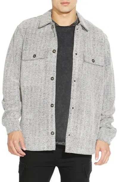Civil Society Relaxed Fit Knit Shirt Jacket In Gray