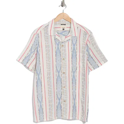 Civil Society Relaxed Fit Linen & Cotton Camp Shirt In Blue