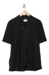 Civil Society Relaxed Fit Open Stitch Camp Shirt In Black