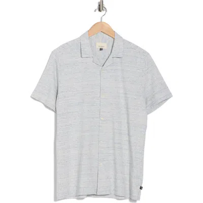 Civil Society Relaxed Fit Pointelle Stitch Camp Shirt In Blue