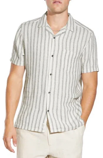 Civil Society Relaxed Fit Yarn Dyed Cotton Resort Shirt In Neutral